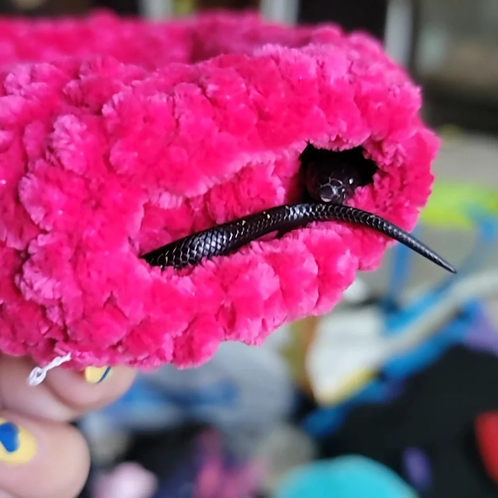 Pink Fuzzy Crochet Snake Tunnel